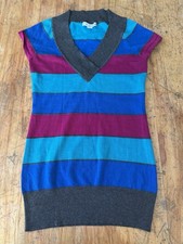 Love By Design Sweater Dress Womens L Vintage Y2K Mini Short Sleeve V Neck