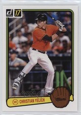 2017 Panini Donruss Retro 1983 Magenta Back Christian Yelich #RV-19 0b0