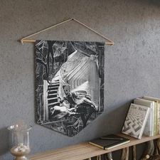 Pennant Wall Hanging, Japanese Horror, HP Lovecraft, Twilight Zone, Black Mirror