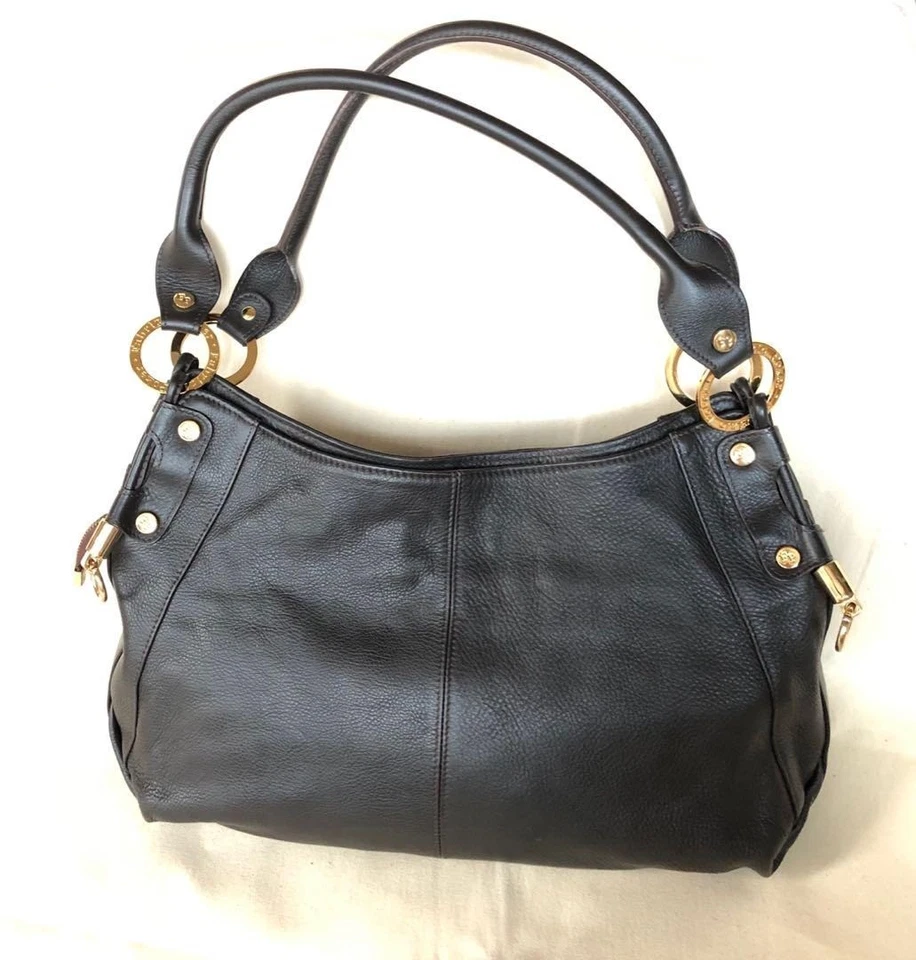 Bolso Hobo de Hombro Fabrizio Poker Cartera Cuero en Marrón Oscuro USADO Buen Estado Foto 2 de 4