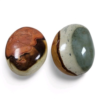 Polychrome Jasper Polished Pebbles Madagascar 70.8 grams. 2 Piece Lot