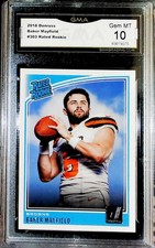 2018 Donruss Football #303 Baker Mayfield RC Rookie Card Cleveland Browns GMA 10. rookie card picture