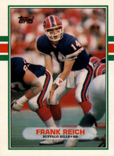 Frank Reich RC Topps Traded 1989 #81T Buffalo Bills Football Rookie Card. rookie card picture