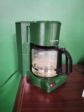Proctor Silex Morning Maker 2-12 Cup Coffee Maker Green Vintage Working