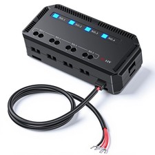 12V Fuse Block Box 4 Circuit with LED Indicator Removable Cover, 20A Automo...