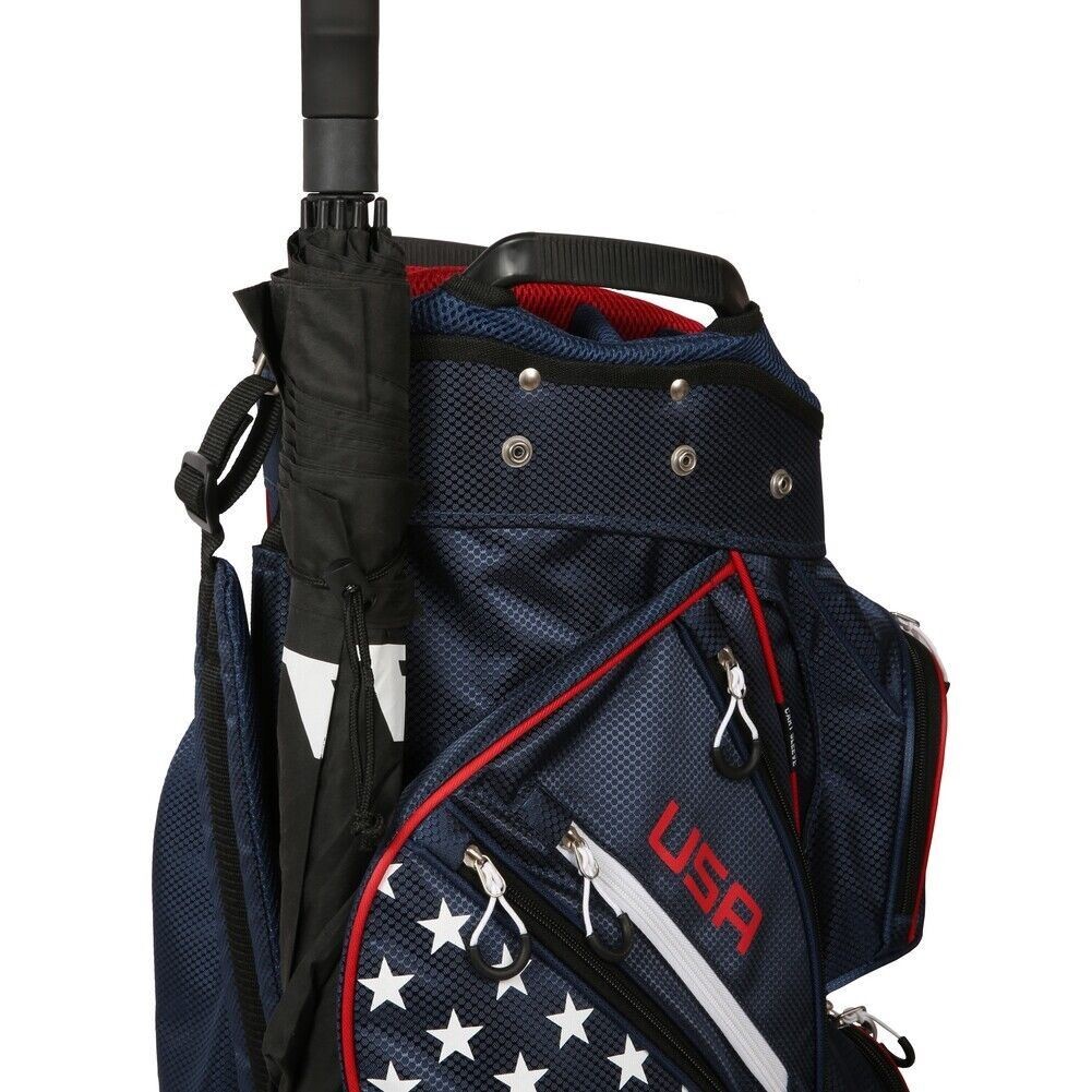 Prosimmon Golf DRK 14 Way Cart Bag, USA Flag Stars & Stripes Design