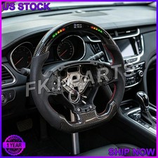 Real Carbon Fiber Led Steering Wheel For Chevrolet Camaro Ss2016 No Heated