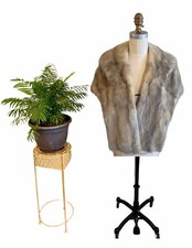 Women  s Stunning Grey Vintage Mink Fur Coat Stole Shawl Wrap Mint Condition