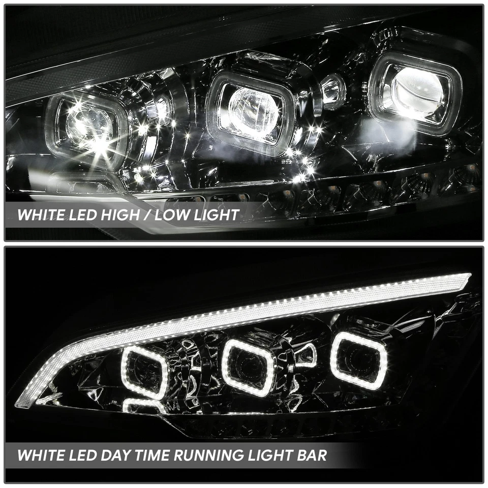 For 22-25 Peterbilt 579 Full LED Sequentail Signal Projector Headlights Chrome Foto 4 de 4