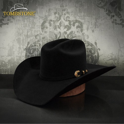 #ad Texana Tombstone 50X Beaver Fur Felt Western Cowboy Hat Roper Style Black $499.99