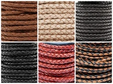 Premium Genuine Round Bolo Braided Leather Cord Rope String Lace 5MM 3/16"