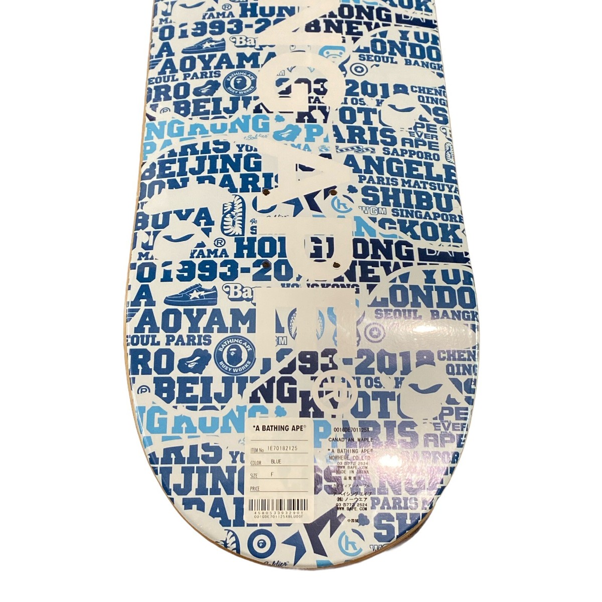 New A Bathing Ape BAPE XXV Cities Camo Blue Skateboard Deck