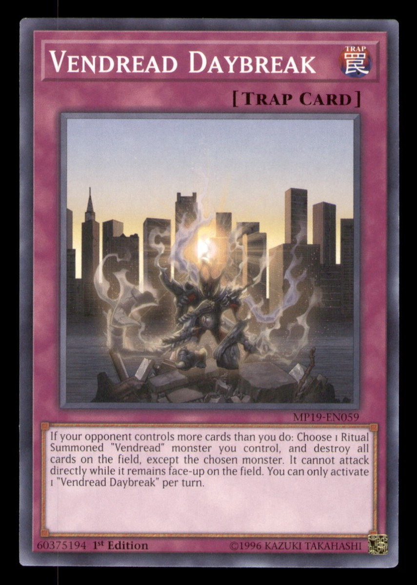 Yugioh Vendread Daybreak #MP19-EN059 2019 Gold Sarcophagus Tin Mega Pack LP Yugioh Vendread Daybreak #MP19-EN059 2019 Gold Sarcophagus Tin Mega Pack LP
