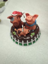 Hallmark Christmas Ornament 2014 YULE HOGS Pigs MAGIC SOUND & MOTION 