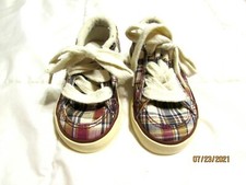 POLO RALPH LAUREN HAROLD PLAID TODDLER SHOE SZ 6 LACE UP