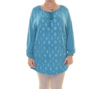 Style & Co. Printed Keyhole Peasant Top Size S on sale Style & Co. Printed Keyhole Peasant Top Size S on sale