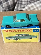 Matchbox By Lesney Made In England No.31 Lincoln Continental With Box