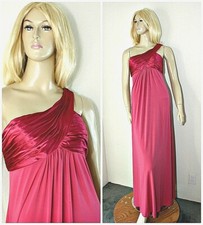 DAVID'S BRIDAL Prom Bridesmaid Dress Formal Gown Dark Pink One Shoulder  4  09