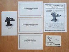 5 x Prospekte mit Postkarte Alexanderwerk Gewindeschneidmaschinen ( F16489