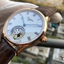 Sugess Enamel Tourbillon Roma Seagull ST8230 Mechanical Mens Watch SU8230RGW