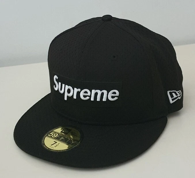Casquette SS18 Supreme Mesh Box Logo New Era chapeau noir taille 7 1/2