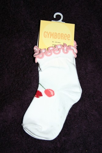 Gymboree SWEET CHERRIES 2 Pairs Socks Pink and white NWT 12-18 or 18-24mo - Picture 4 of 4