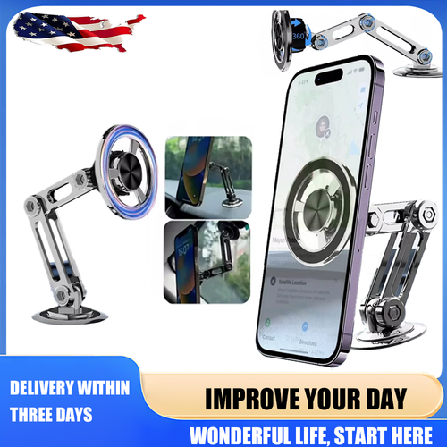 Universal 360° Pro Magnetic Car Phone Holder - Strong Aluminum Dashboard Mount - 第 1/8 張圖片