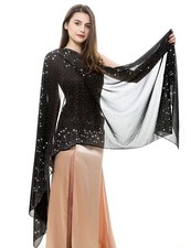 Womens Rhinestones Pashmina Shawls and Wraps for Evening Dresses Chiffon Shawl