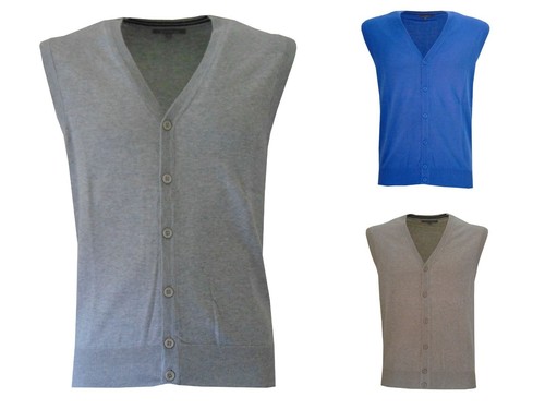 Smanicato Uomo Aperto Bottoni Gilet Senza Maniche Leggero Estivo Sorbino |  eBay