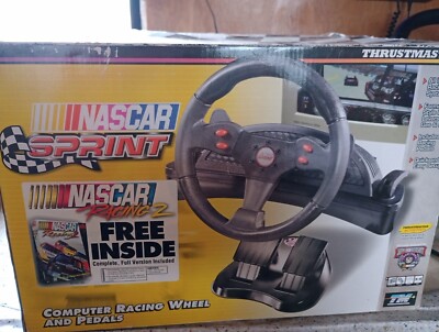 VTG Thrustmaster Nascar Sprint Racing Steering Wheel & Pedals PC Computer 