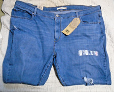 NWT Levi's Women's 711 Skinny Jeans 26W Med Wash, 46x30 12" Rise Distressed