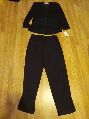 HOWARD WOLF DALLAS DEEP BURGANDY&BLACK JACKET-PANTS SIZE (16) (NWT) VINTAGE - Picture 10 of 14