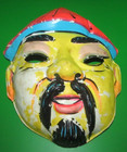 EARLY VINTAGE HALLOWEEN MASK ORIENTAL FOO MAN CHOO GLOWS IN DARK THIN PLASTIC — photo 1