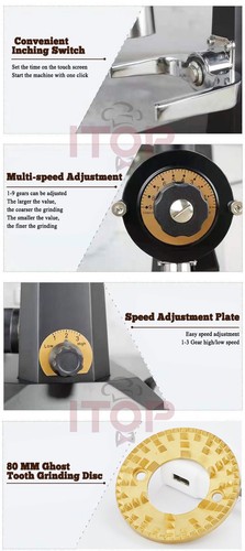 Commercial Coffee Grinder 80mm Ghost Teeth with Quantitative Control Bean Mill - Picture 9 of 11