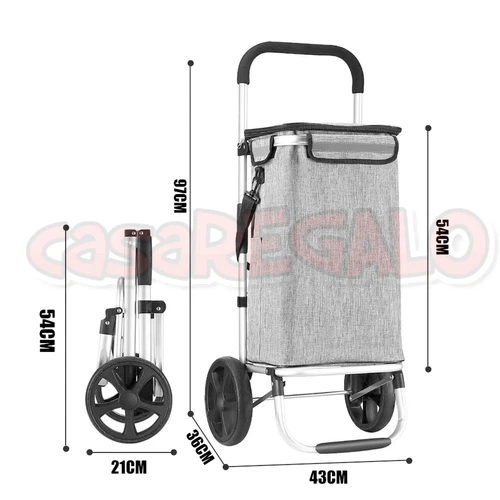 Shopping Trolley Foldable Shopping Cart For Grocery With Waterproof Cooler bag - Picture 13 of 18