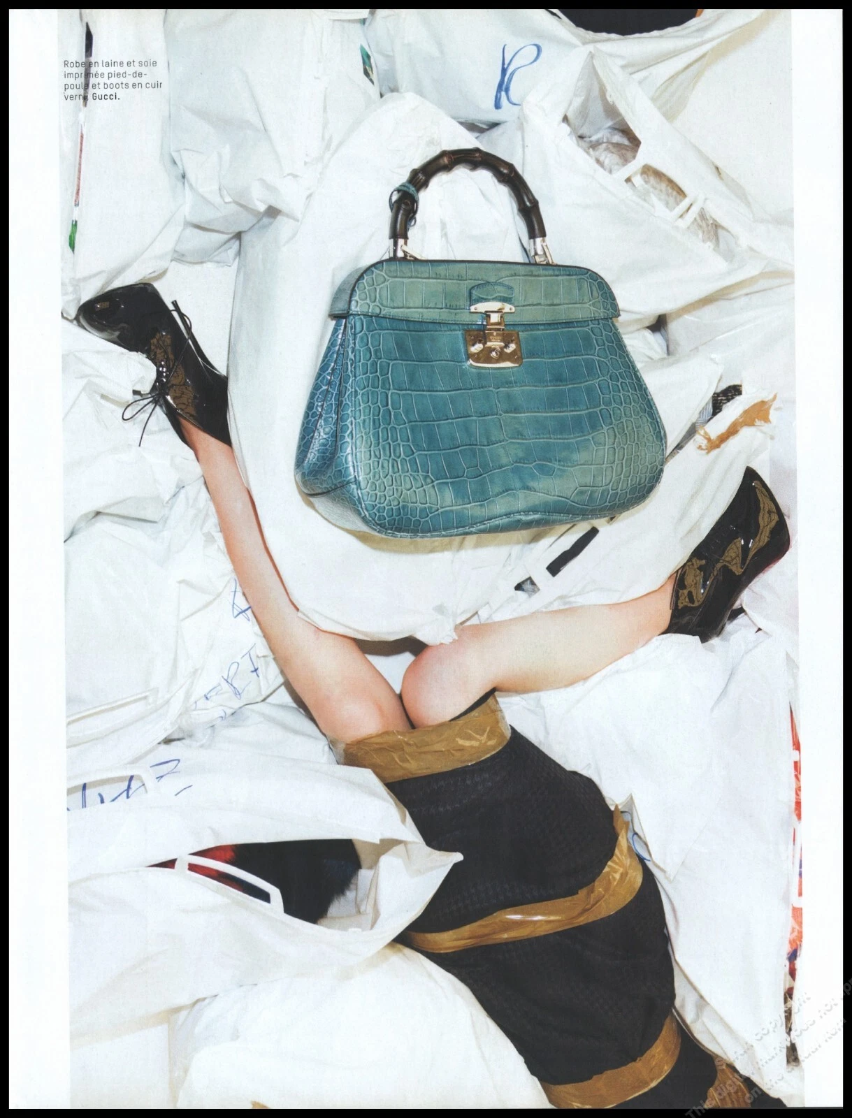 Chaussures à talons hauts Gucci magazine imprimé publicité femme mode jambes longues 2013 1pg