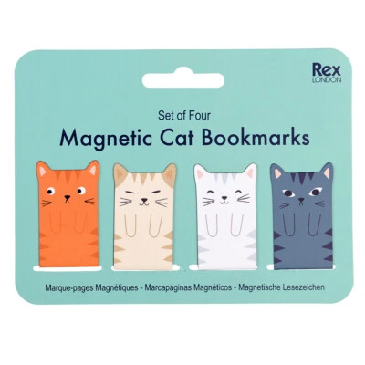 DOTCOMGIFTSHOP Rex London MAGNETIC CAT BOOKMARKS (SET OF 4)