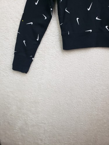 Nike Girls Sweatshirt Large Black Fleece Long Sleeve Hooded Logo Print Pullover - Picture 4 of 17