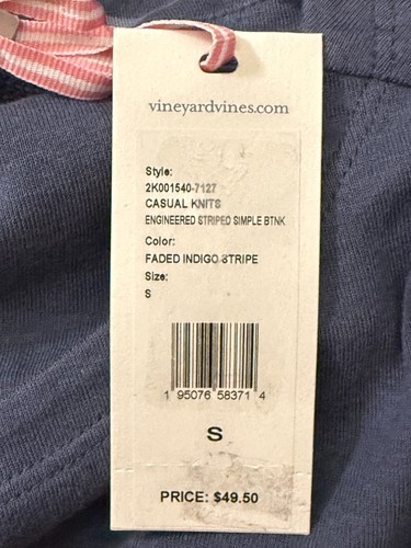 Vineyard Vines Striped Boatneck Tee Long Sleeve Sweater Women's Small Blue NWT - Picture 4 of 5