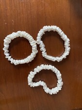 3 Pure Silk Skinny Scrunchies Winter White Holiday Color Hair Accessories