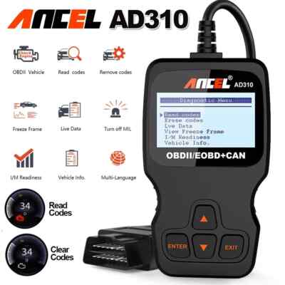Citroen C5 OBD2 Codeleser Motorfehler Lesen Zurücksetzen Auto Scanner Werkzeug AD310 NEU