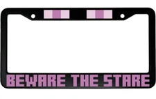 Beware The Stare Minecraft Enderman Aluminum Car License Plate Frame