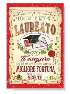 Biglietto Auguri Laurea Auguri Dottore Con Busta Rosso 11 5x17 Cm Ebay
