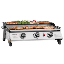 Royal Gourmet 24-Inch Tabletop Propane Griddle w/ Warming Rack & Two Handles