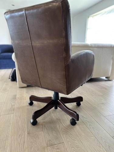Seven Seas Seating Brown Leather Executive Office Swivel Seat - Picture 6 of 18