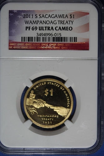 2011 S NGC PF69 ULTRA CAMEO WAMPANOAG TREATY DOLLAR #B49941