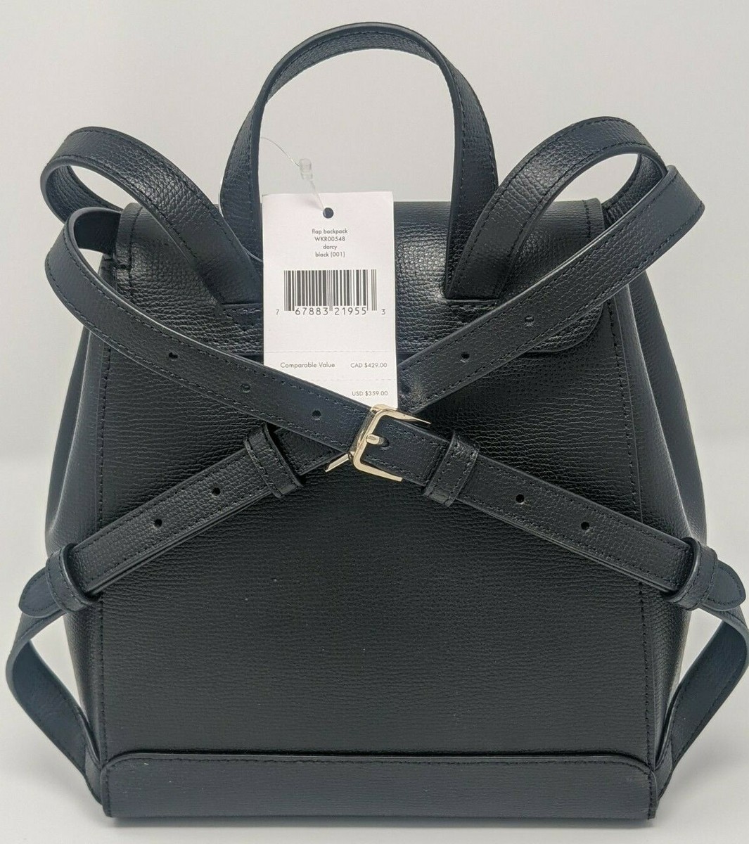 Kate Spade WKR00548 Medium Black Grain Leather Darcy Flap 