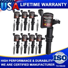 8 Pack Ignition Coils & Spark Plugs For Ford 4.6/5.4L 3-Valve Explorer F150-F550