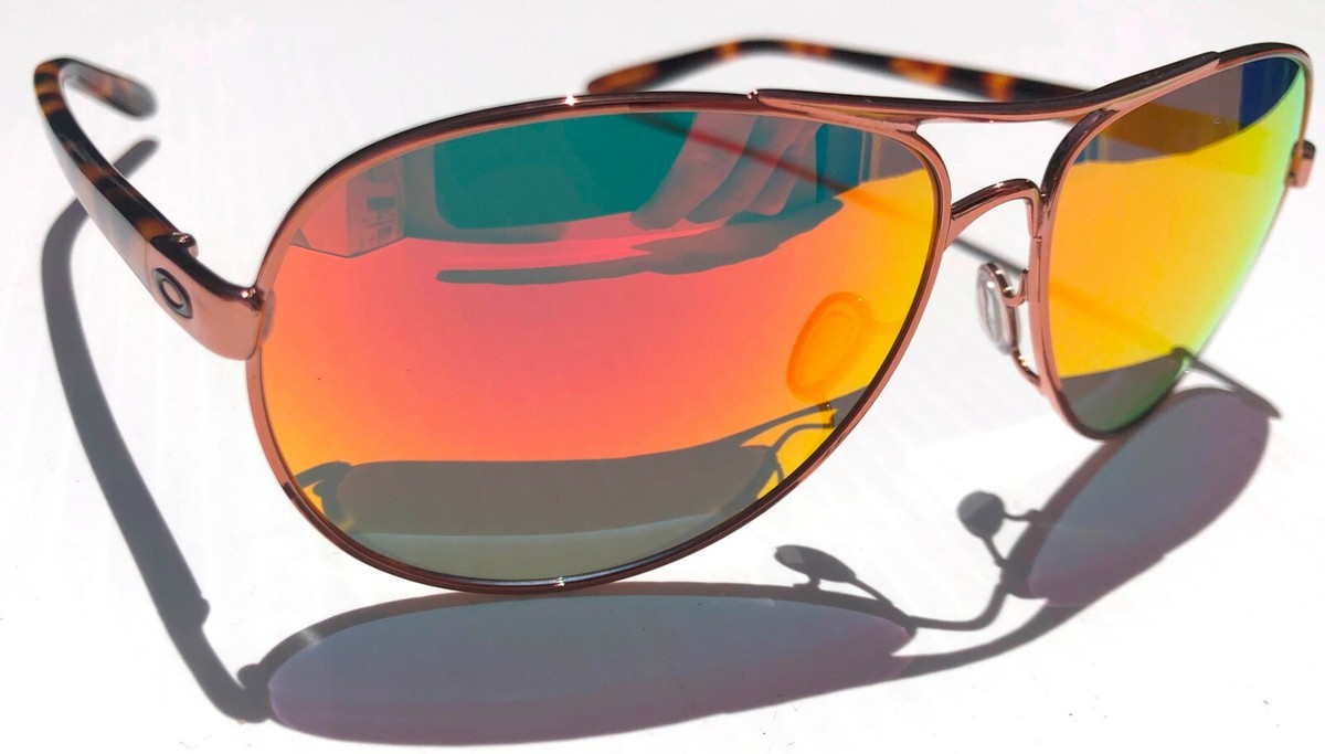 Oakley Feedback Rose Gold Aviator POLARIZED Galaxy Ruby Women's