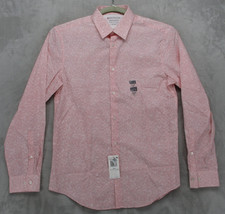 Calvin Klein Dress Shirt Mens M 15-15.5 32/33 Pink Dot Extreme Slim Stretch